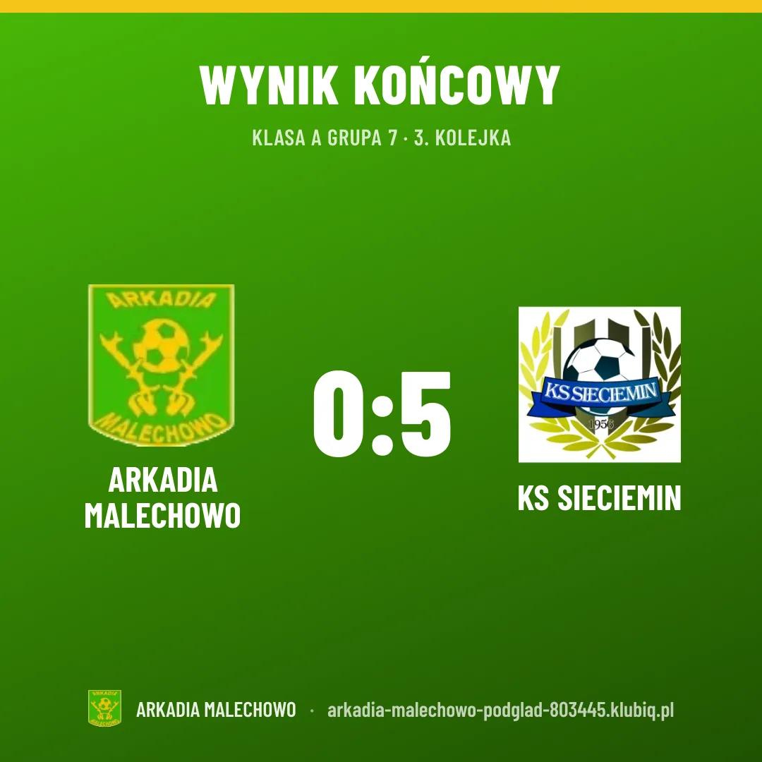 ARKADIA Malechowo 0:5 KS Sieciemin