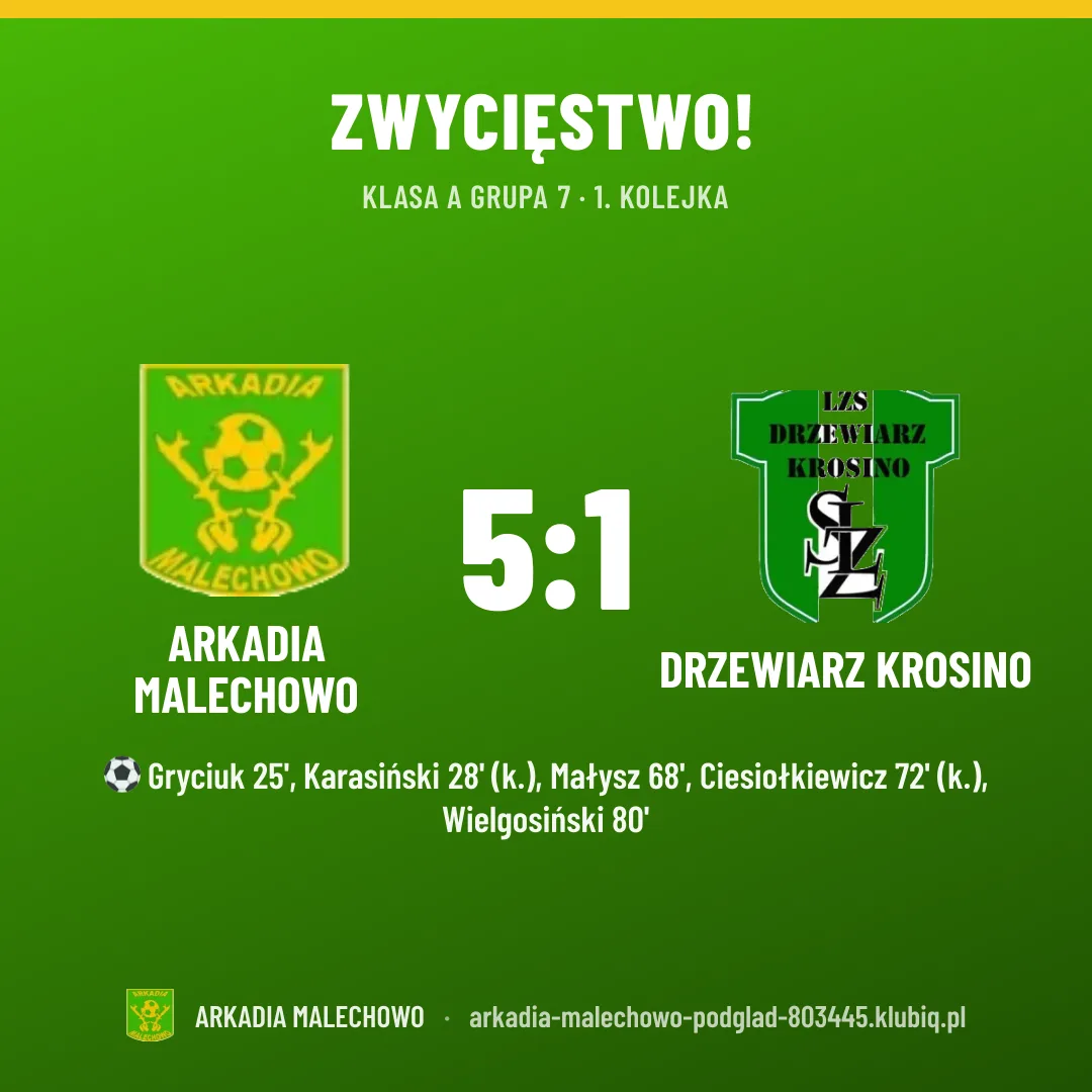 ARKADIA Malechowo 5:1 Drzewiarz Krosino